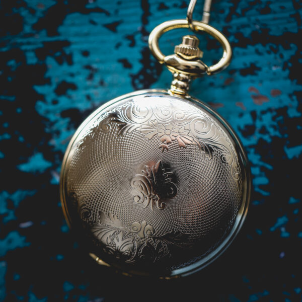 David Aster - Gold Patterned Half Hunter Mechanical Pocket Watch - Image 2