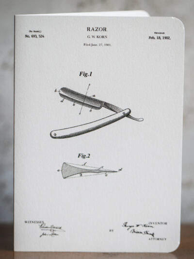 Razor patent greeting card