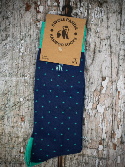 Swole Panda Bamboo Socks - Spotted green