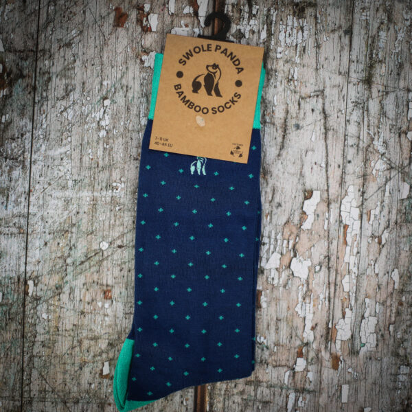 Swole Panda Bamboo Socks - Spotted green