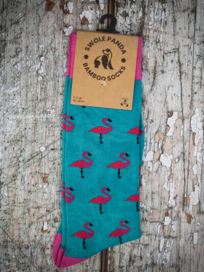 Swole Panda Bamboo Socks - Flamingos