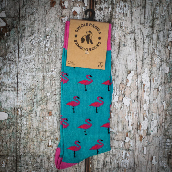 Swole Panda Bamboo Socks - Flamingos