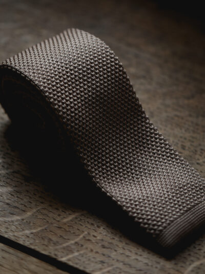 Marc Darcy - Square Ended Knitted Tie - Oak