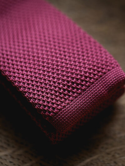 Marc Darcy - Square Ended Knitted Tie - Berry