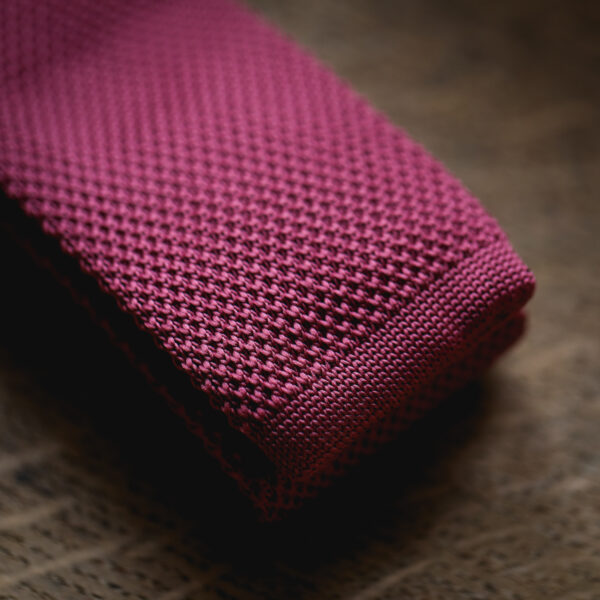 Marc Darcy - Square Ended Knitted Tie - Berry