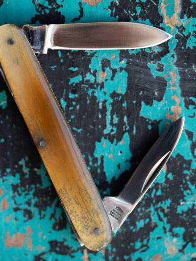 Taylor's Eye Witness - Handmade Twin Blade Pen Knife - Oxhorn