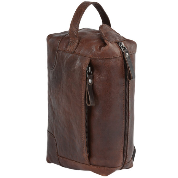 Ashwood Leather - Brown 4557 Washbag - Image 2