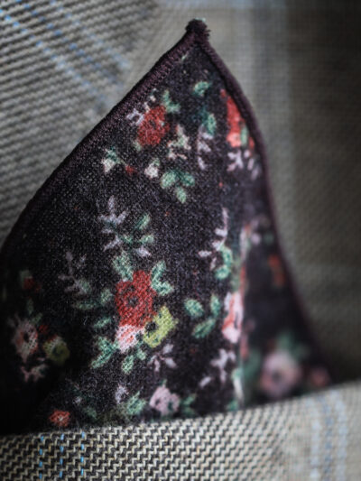 Tresanti Cotton Pocket Square - Brown Floral