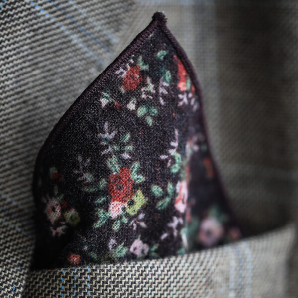 Tresanti Cotton Pocket Square - Brown Floral