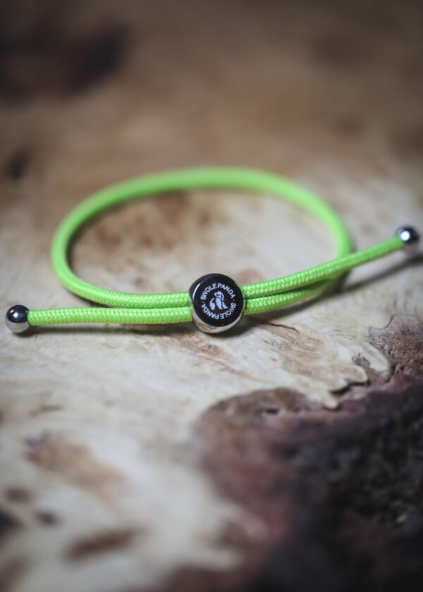 Swole Panda Recycled Rope Bracelet - Lime Green