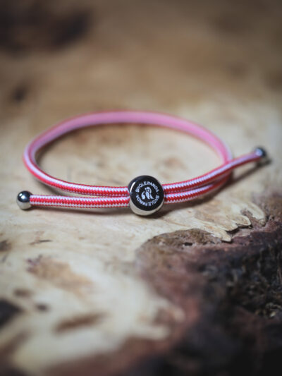 Swole Panda Recycled Rope Bracelet - Red & White Stripe