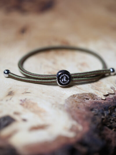 Swole Panda Recycled Rope Bracelet - Khaki & Brown Stripe