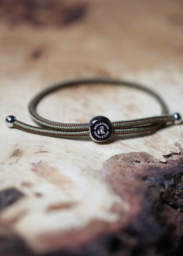 Swole Panda Recycled Rope Bracelet - Khaki & Brown Stripe