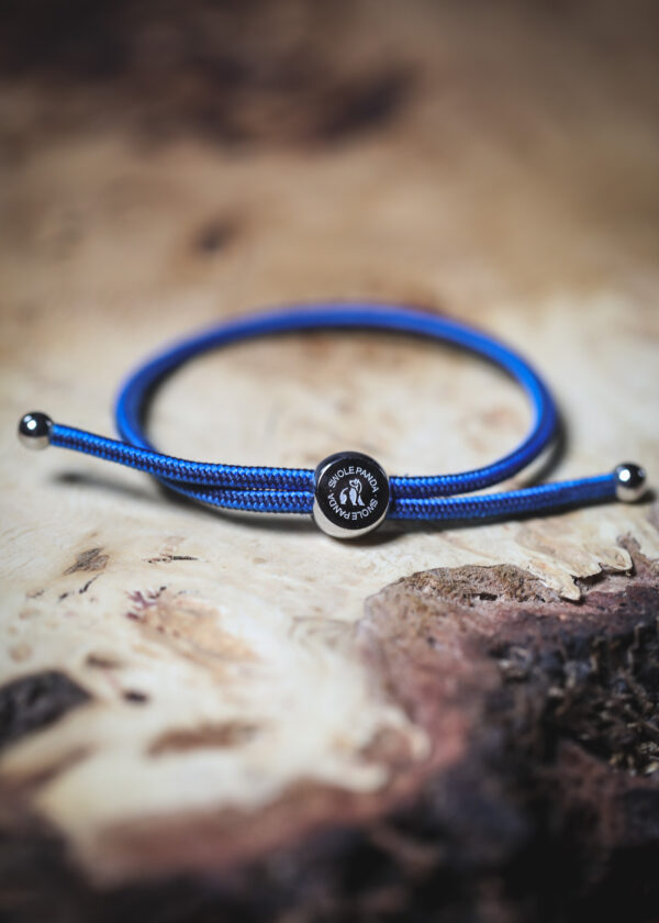 Swole Panda Recycled Rope Bracelet - Navy Stripe