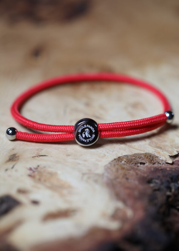 Swole Panda Recycled Rope Bracelet - Red