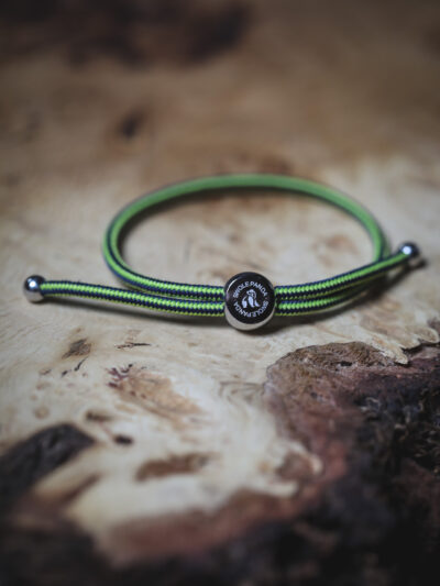 Swole Panda Recycled Rope Bracelet - Lime Green Stripe
