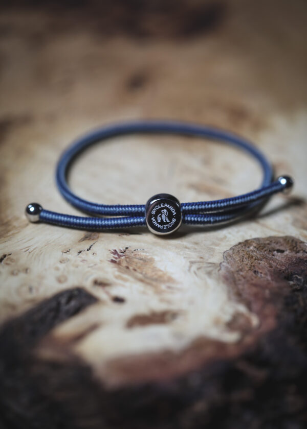 Swole Panda Recycled Rope Bracelet - Grey Stripe