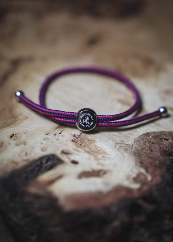 Swole Panda Recycled Rope Bracelet - Rich Pink Stripe