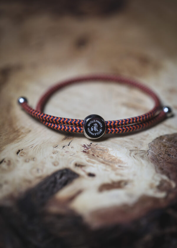Swole Panda Recycled Rope Bracelet - Blue/Orange Zigzag