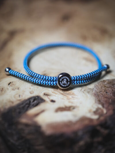 Swole Panda Recycled Rope Bracelet - Sky Blue Zigzag