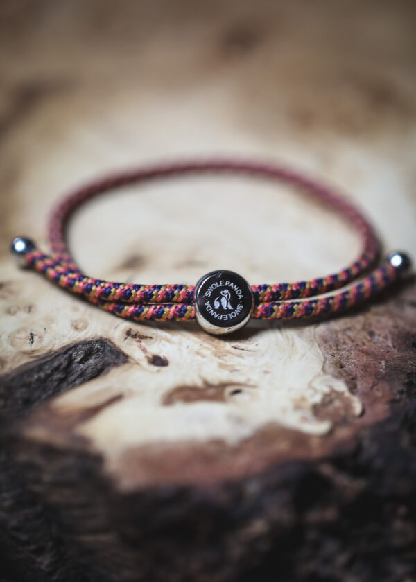 Swole Panda Recycled Rope Bracelet - Orange/Yellow zigzag