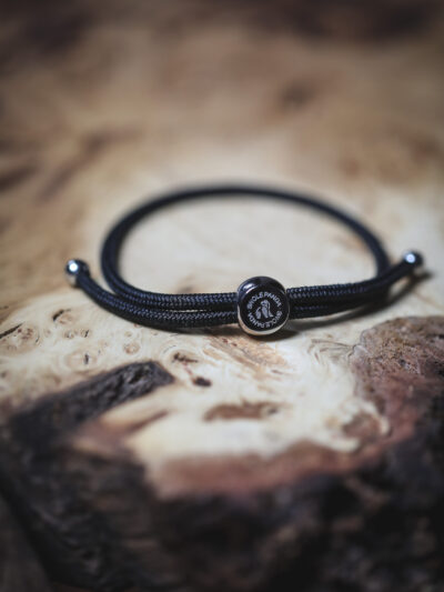 Swole Panda Recycled Rope Bracelet - Jet Black