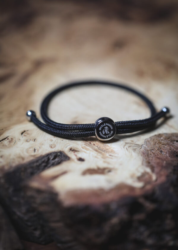 Swole Panda Recycled Rope Bracelet - Jet Black