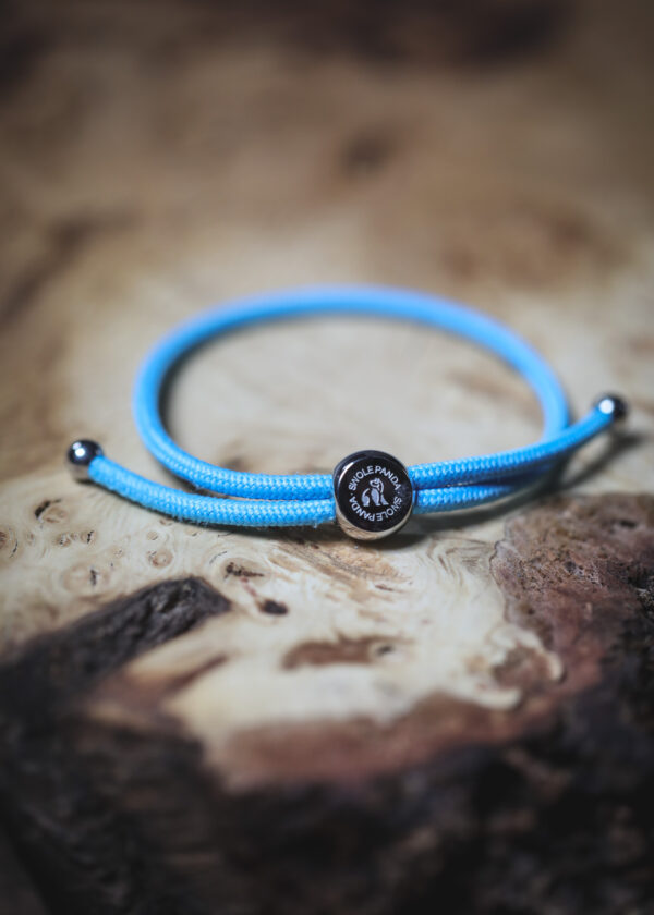 Swole Panda Recycled Rope Bracelet - Sky Blue
