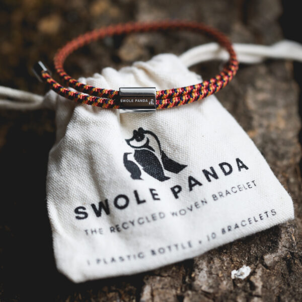 Swole Panda Recycled Rope Bracelet - Multi Coloured Zigzag - Image 2