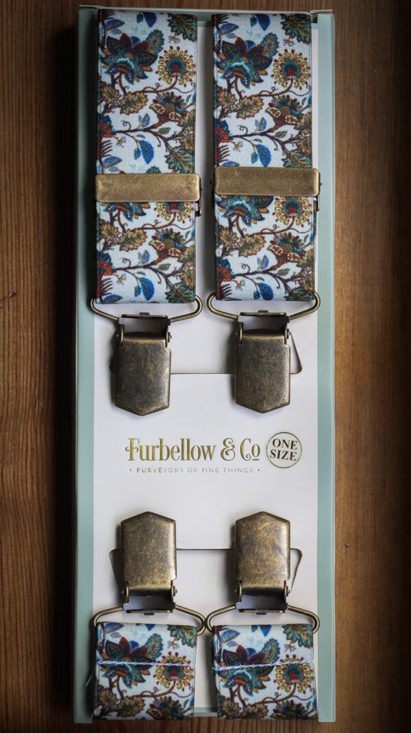 Antique Brass Clip Braces - Floral - Image 2
