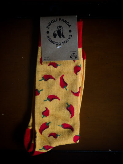 Swole Panda Bamboo Socks - Red Chilli Pepper