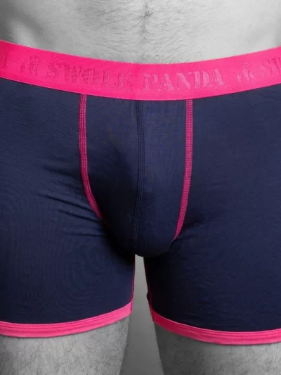 Swole Panda Bamboo Boxers - Navy/Pink Band