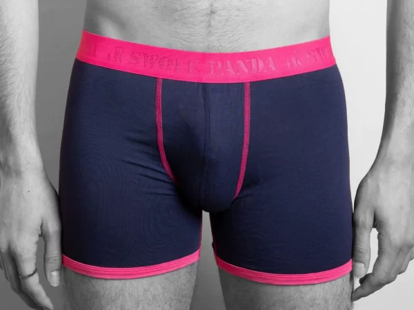 Swole Panda Bamboo Boxers - Navy/Pink Band
