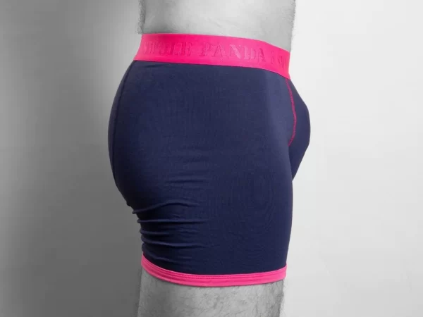 Swole Panda Bamboo Boxers - Navy/Pink Band - Image 3
