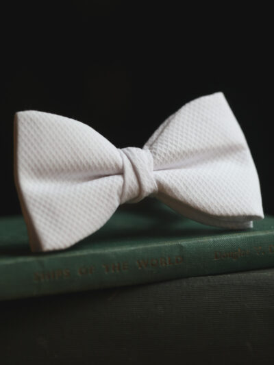 Silk Pre-Tied Bow Tie - White