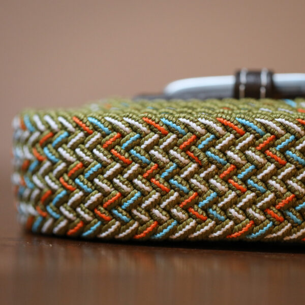 Swole Panda - Recycled Woven Belt - Khaki Blue Dot