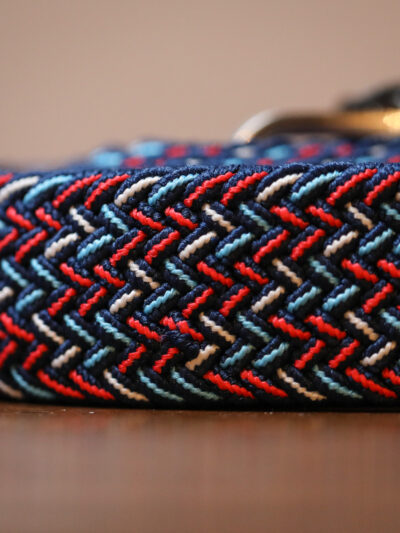 Swole Panda - Recycled Woven Belt - Blue/Red/White Dot