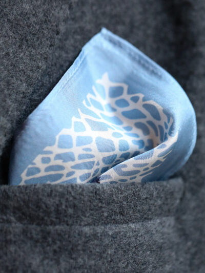 Tresanti Silk Pocket Square - Sky Blue Monkeys