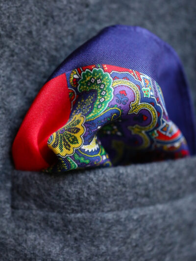 Tresanti Silk Pocket Square - Red Squares