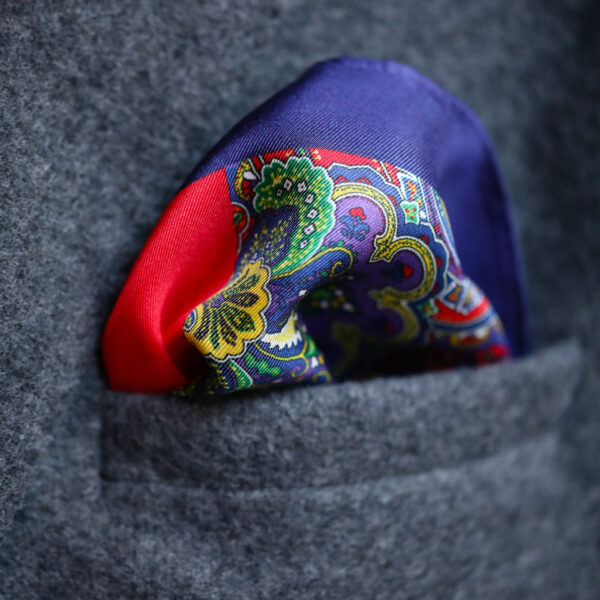 Tresanti Silk Pocket Square - Red Squares