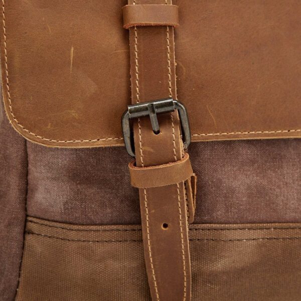 Kovered - Medway Waxed Canvas Messenger Bag - Brown - Image 3