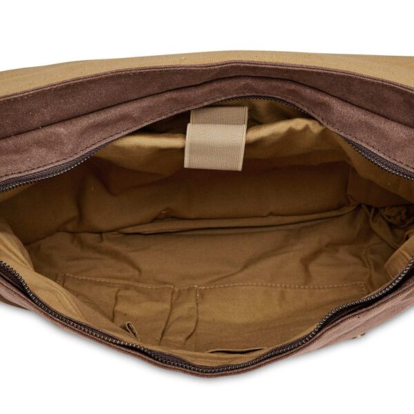 Kovered - Medway Waxed Canvas Messenger Bag - Brown - Image 6