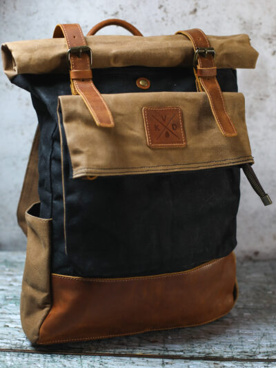 Kovered - Taw Canvas Rolltop Backpack - Black