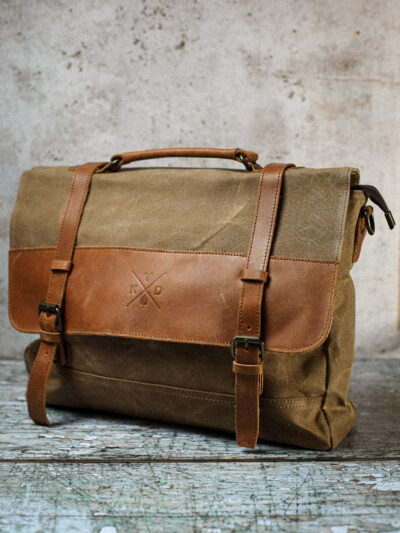 Kovered - Medway Waxed Canvas Messenger Bag - Brown