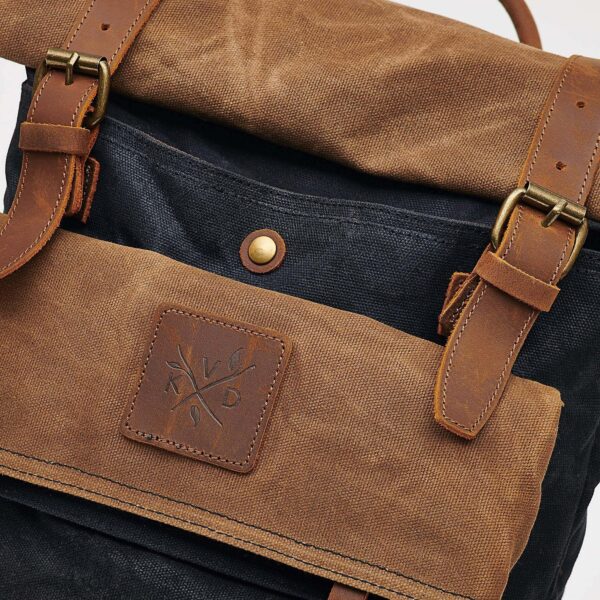 Kovered - Taw Canvas Rolltop Backpack - Black - Image 10