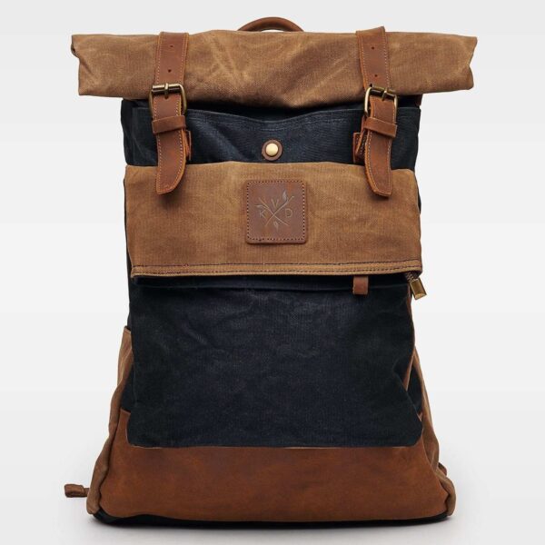 Kovered - Taw Canvas Rolltop Backpack - Black - Image 12