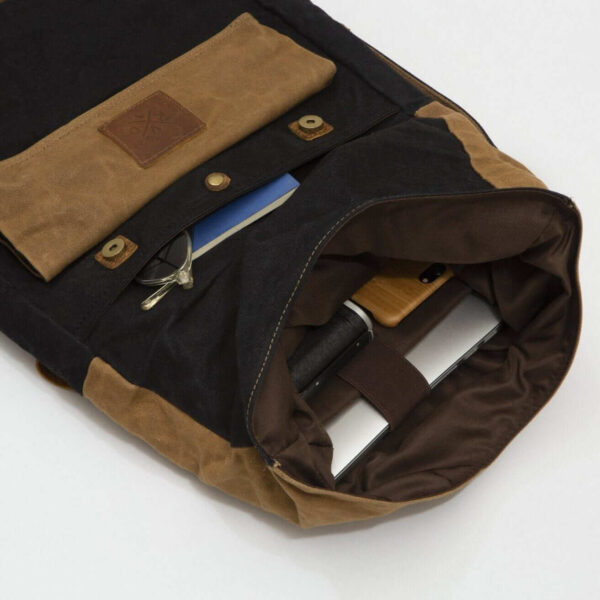 Kovered - Taw Canvas Rolltop Backpack - Black - Image 3