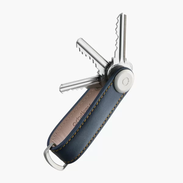 Orbitkey - Leather Key Organiser - Navy/Tan - Image 4