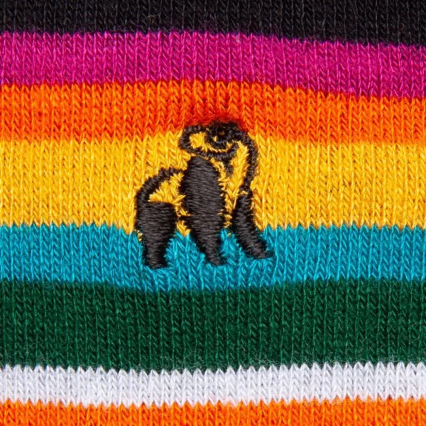 Swole Panda Bamboo Socks - Black Bold Striped
