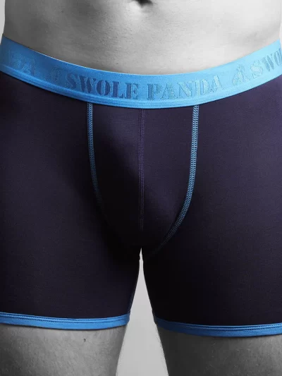 Swole Panda Bamboo Boxers - Navy/Blue Band